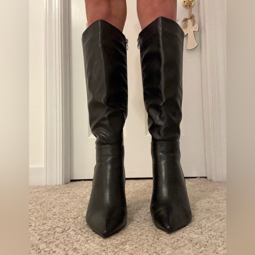 SHEIN High Heal Knee High Black Boots